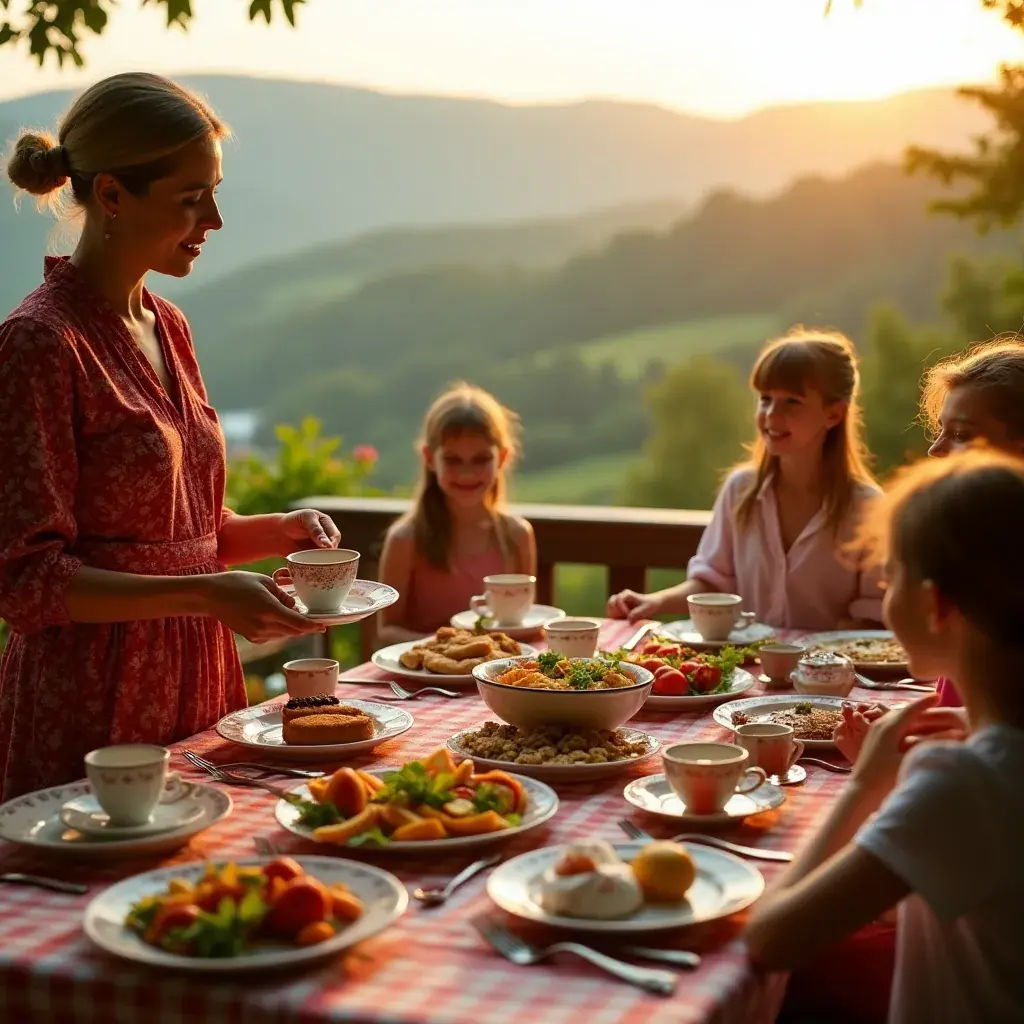 Egy hölgy, aki élvezi a szívbarát teát egy napfényes teraszon.